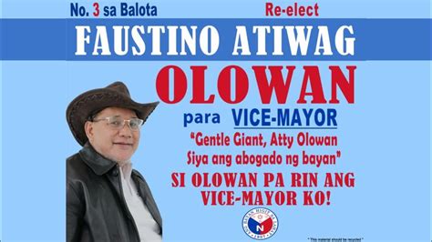 vice mayor baguio|Atty. Faustino Atiwag Olowan .